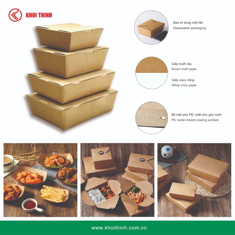 Hộp Giấy Kraft 2 ngăn
